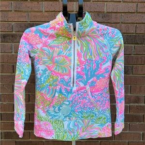 Lilly Pulitzer Womens Skipper Popover Jacket Top Lovers Coral Size XXS Reef EUC